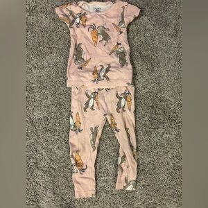 Carter's Pink Pajama Pants with Peter rabbit print and Carrot Design